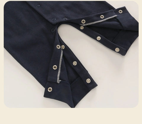 Baby Boy Bow Tie Colorblock Romper