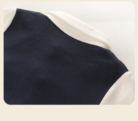 Baby Boy Bow Tie Colorblock Romper