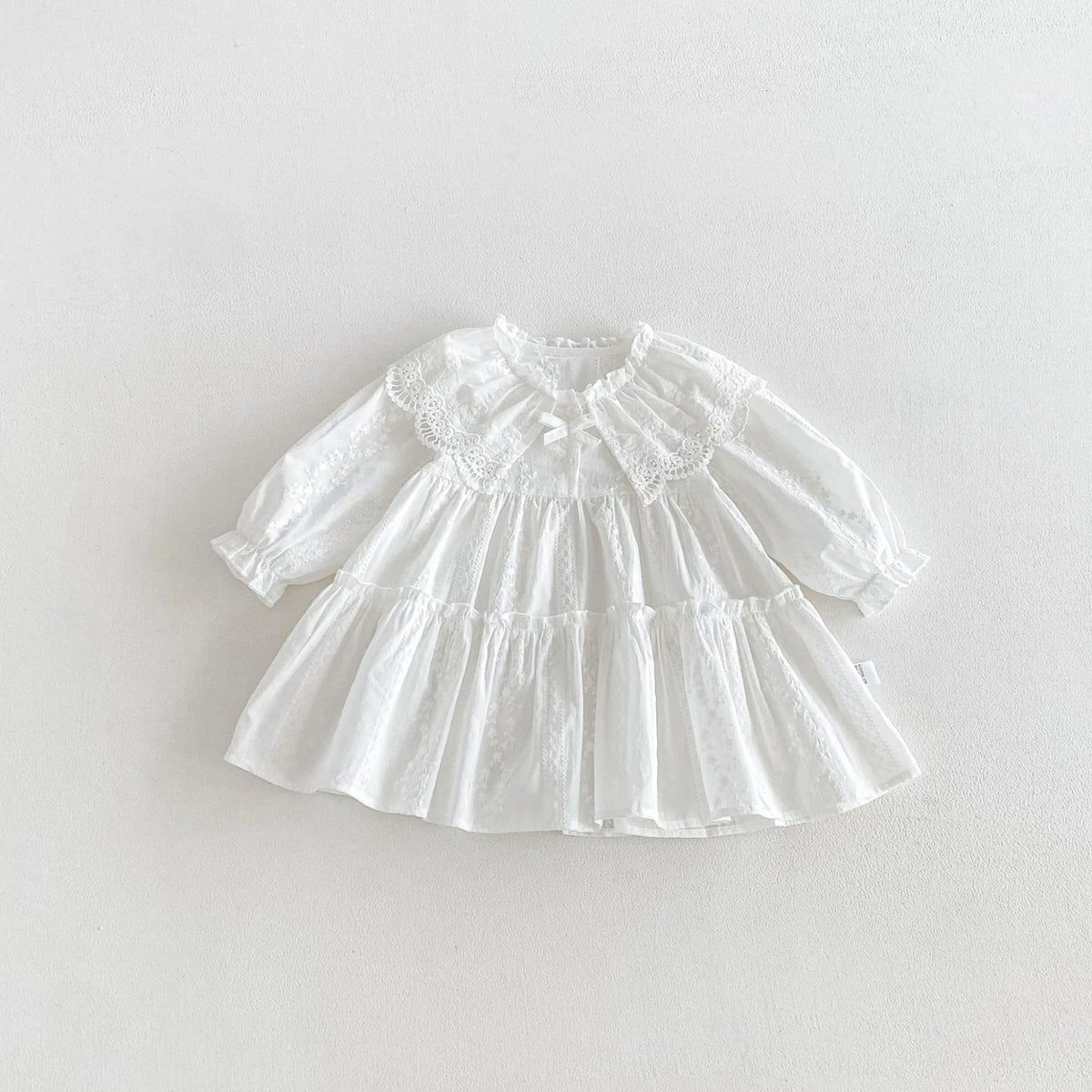 Baby Girl Crochet Lace Collar Tiered Dress