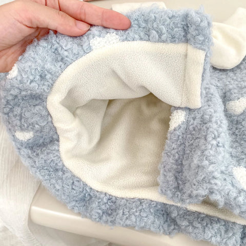 Baby Girl Fluffy Hearts Bow-Collar Jacket