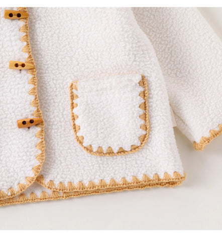 Baby Girl Sherpa Bunny Ear Hooded Jacket