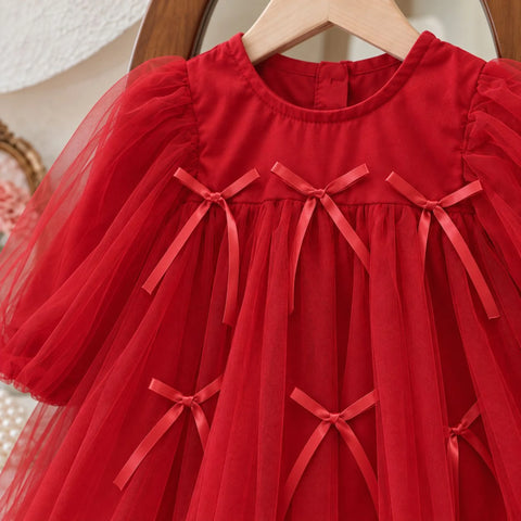 Baby Girl Tulle Bow Bodysuit Dress