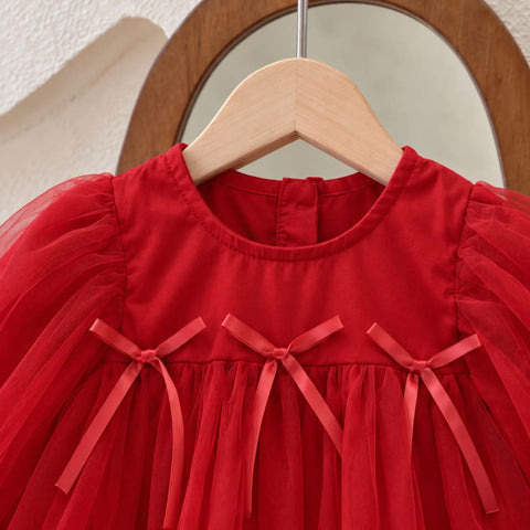 Baby Girl Tulle Bow Bodysuit Dress