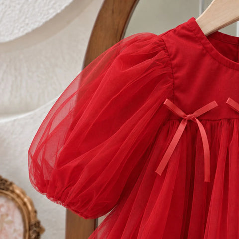 Baby Girl Tulle Bow Bodysuit Dress
