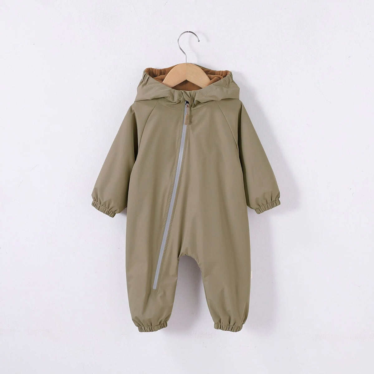 Baby Hooded Fleece Lined Zip Coverall