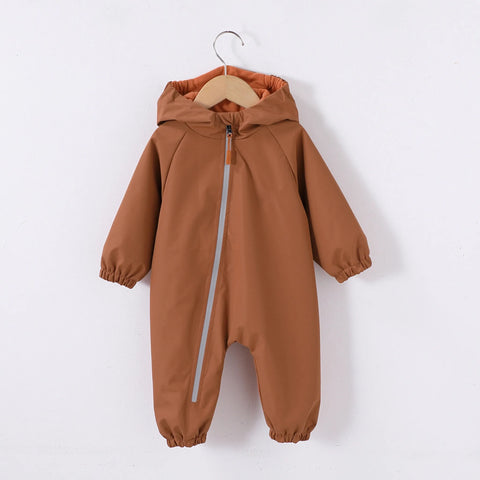 Baby Hooded Fleece Lined Zip Coverall
