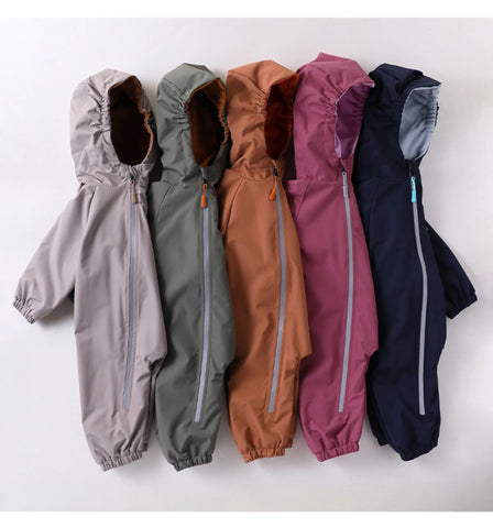 Baby Hooded Fleece Lined Zip Coverall