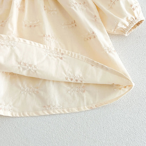Girls Embroidered Lace Collar Dress