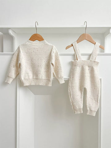 2 Pc Baby Girl Knit Sun Pointelle Set