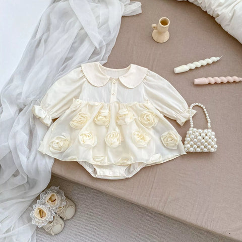 Baby Girl Long Sleeve Rosette Dress