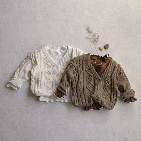 Baby Cable Knit Cardigan Sweater