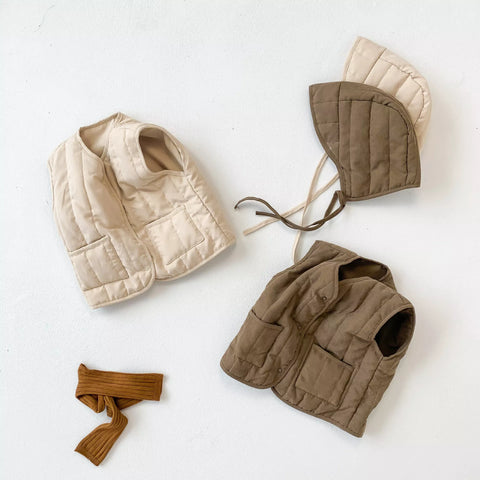 2 Pc Baby Padded Vest with Hat