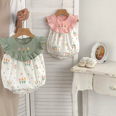 Baby Girl Spring Tulip Bodysuit