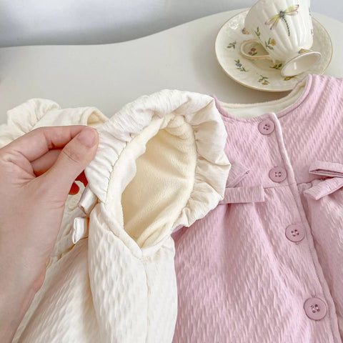 Girl Fleece Lined Puffy Bow Vest