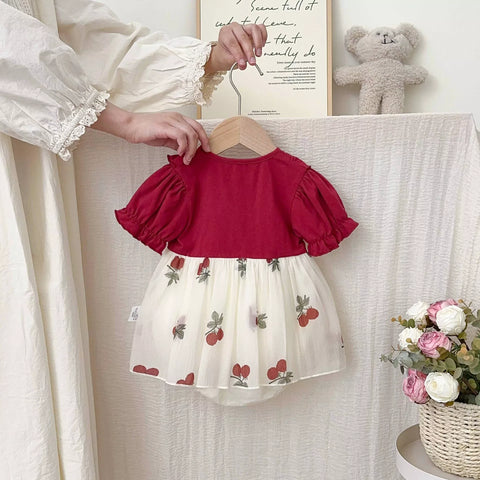 Baby Girl Cherry Ruffle Dress