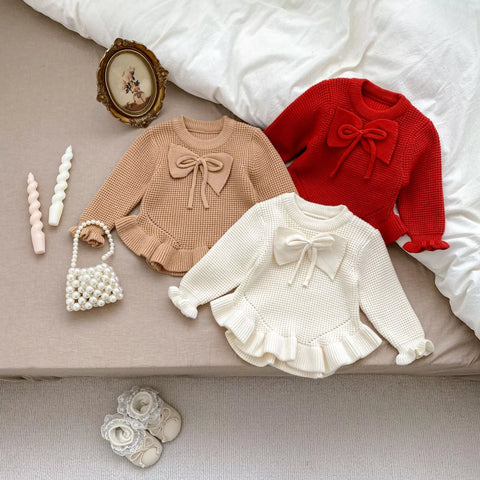 Baby Girl Bowl Ruffle Hem Sweater