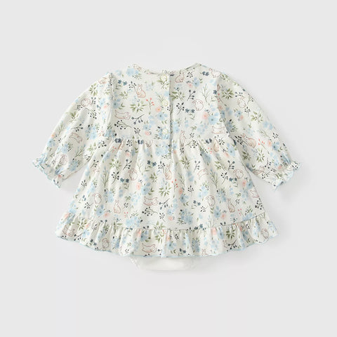 Baby Girl Spring Rabbit Long Sleeve Dress