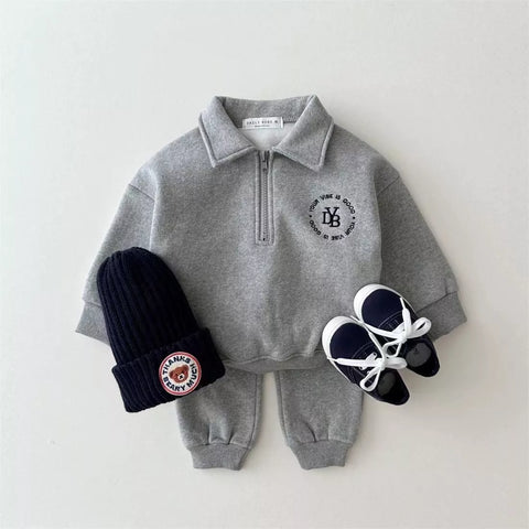 2 Pc Fleece Quarter Zip Sweat Suit