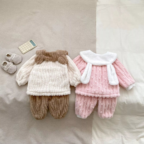 2 Pc Fleece Animal Cozy Pajamas Set