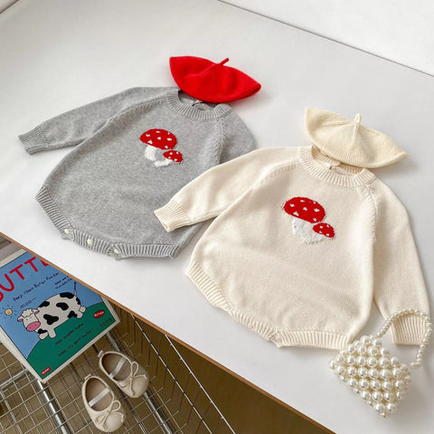 Baby Knit Mushroom Sweater Bodysuit