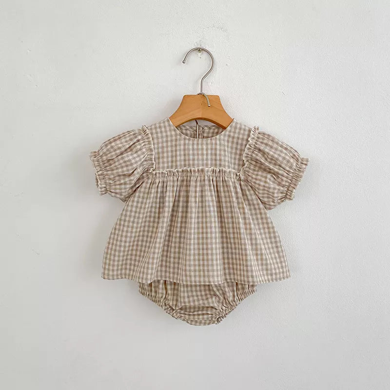 2 Pc Baby Girl Cotton Bloomer Shorts Set