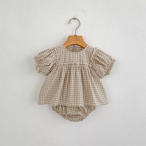 2 Pc Baby Girl Cotton Bloomer Shorts Set