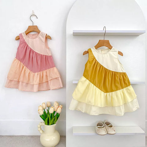 Girls Ombre Asymmetric Hem Dress