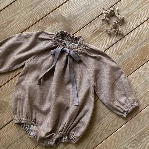 Baby Girls Vintage Autumn Tie Bodysuit