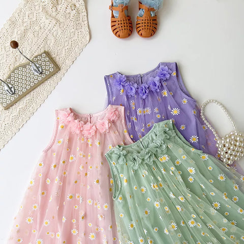 Girls Spring Daisy Tulle Dress