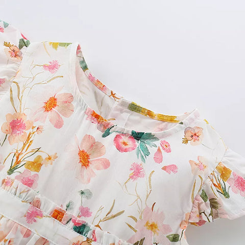 Girls Spring Blossom Print Dress
