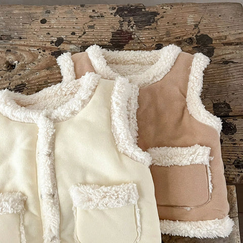 Baby Sherpa Lined Suede Vest