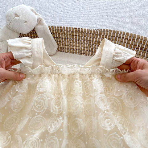 Baby Girl Summer Sheer Rosette Tulle Dress