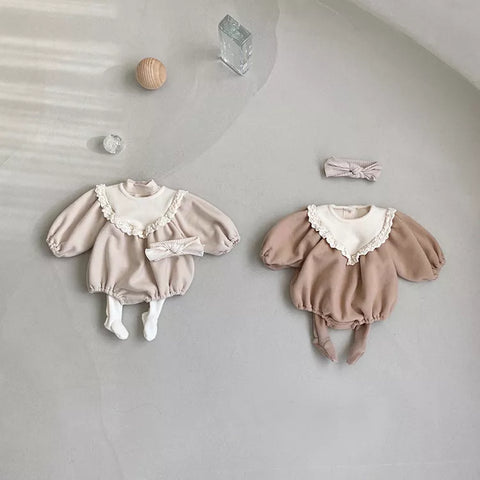 Baby Girl Bubble V Bib Bodysuit
