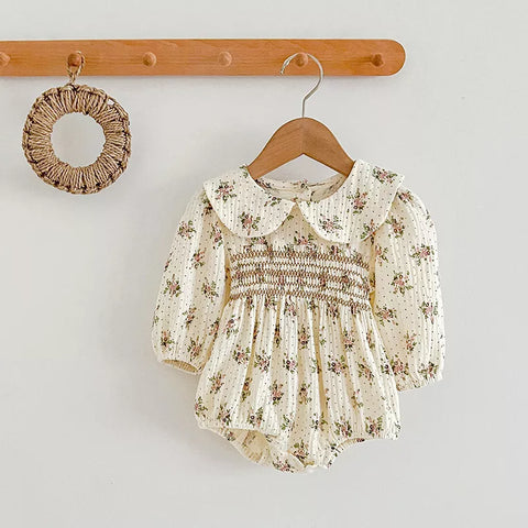 Girls Dtisy Floral Peter Pan Collar Dress/Bodysuit