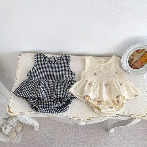 2 Pc Baby Girl Summer Bloomer Set