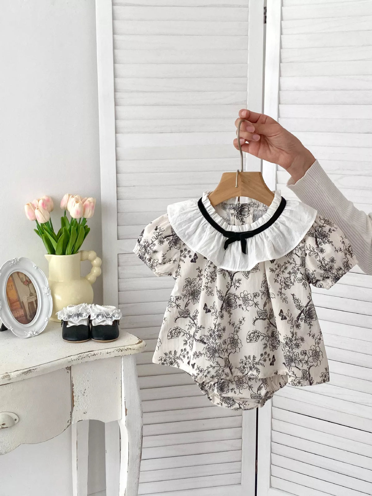 2 Pc Baby Girl Parisian Style Spring Print Set