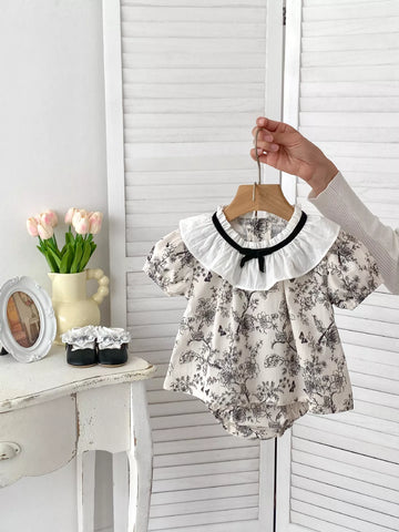 2 Pc Baby Girl Parisian Style Spring Print Set