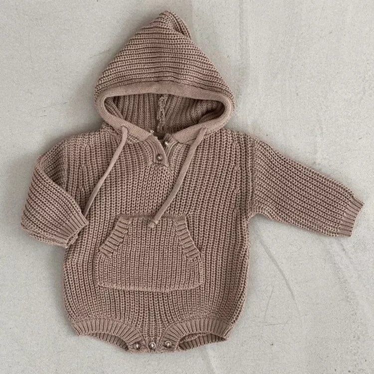 Baby Knitted Hooded Bodysuit