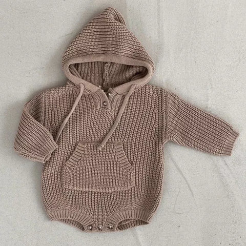 Baby Knitted Hooded Bodysuit
