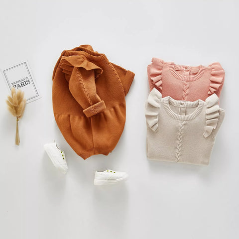 Baby Girl Cable Knit Bodysuit Sweater