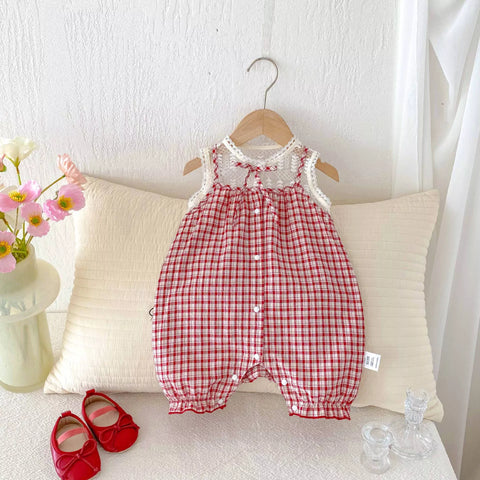 Baby Girl 2 in 1 Gingham Cami Romper