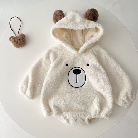 Baby Bear Hooded Fleece Bodysuit