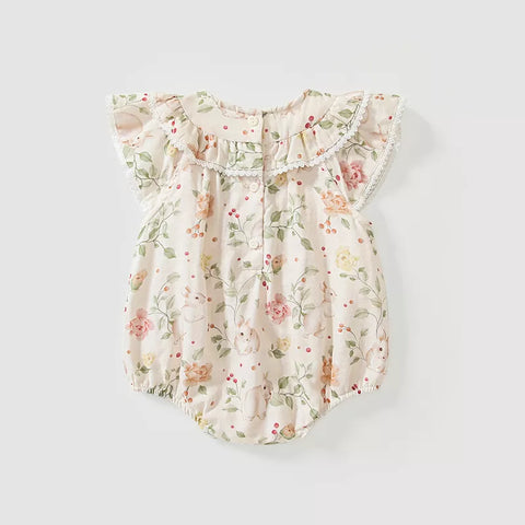 Baby Girl Spring Bunny and Berries Bodysuit