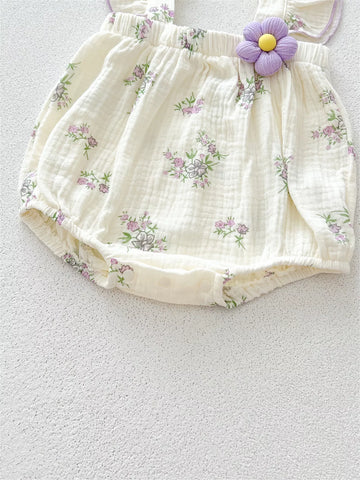 2 Pc Baby Girl Lavender Bodysuit with Headband