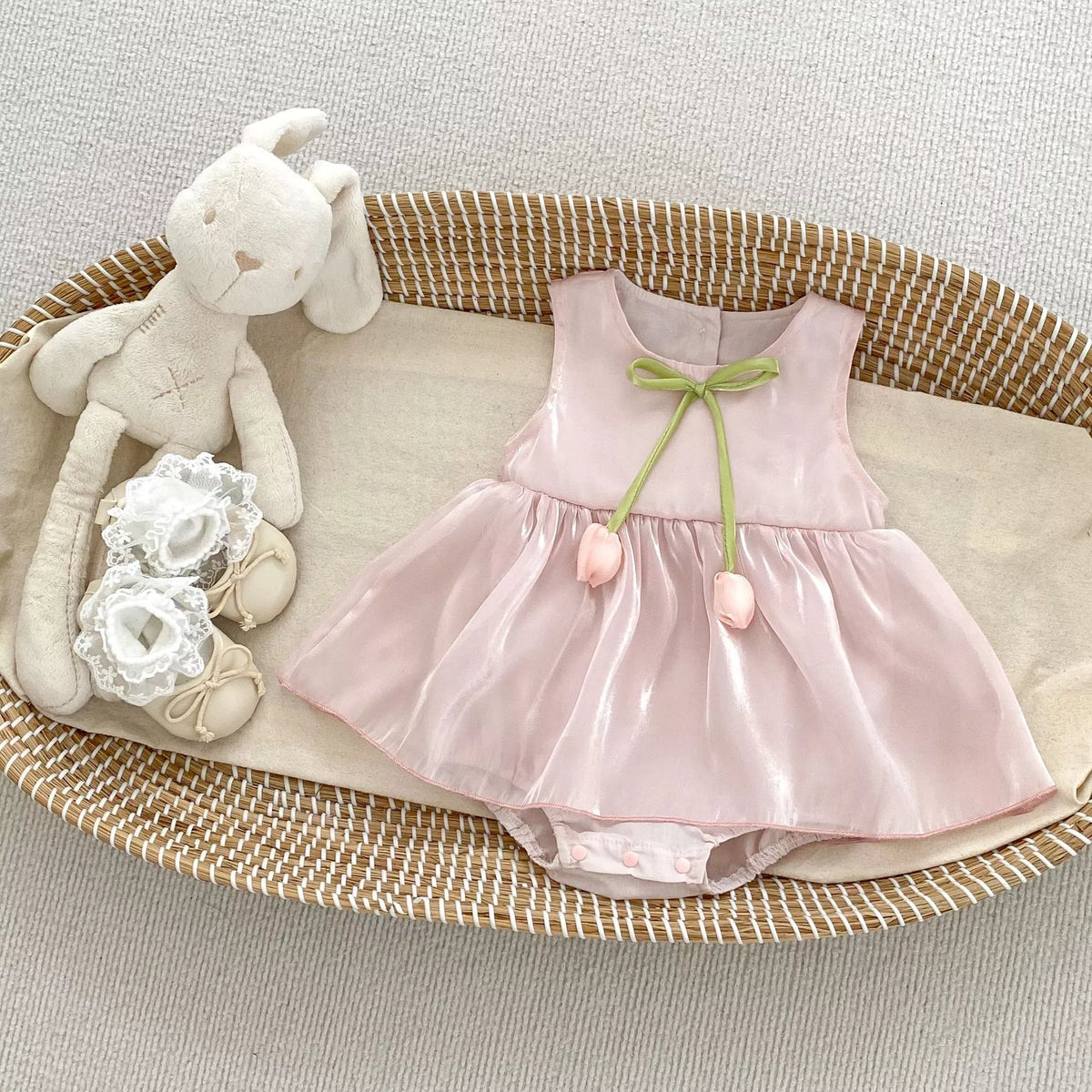 Baby Girl Lavender Satin Tulip Dress