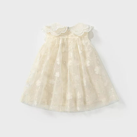 Baby Girl Chiffon Floral Scallop Collar Dress