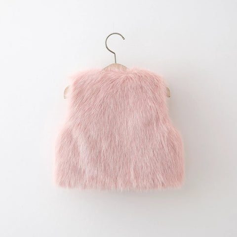 Girls Fur Bow Detail Vest