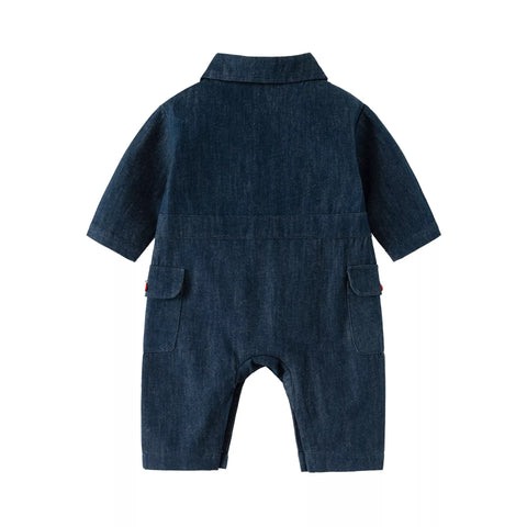 Baby Boy Denim Jumpsuit w/ Car Patch