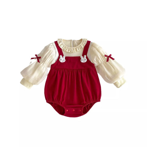 Baby Girl 2 in 1 Winter Bunny Bodysuit