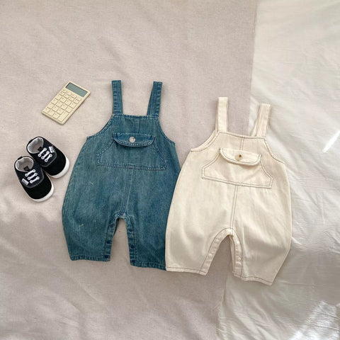 2 Pc Baby Stripe Shirt w/ Denim Overall